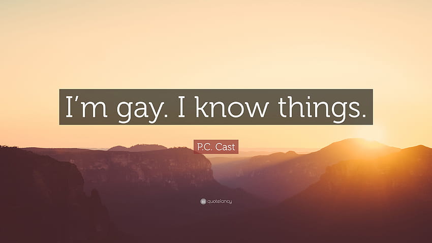 P.C. Cast Quote: “I'm gay. I know things.”, im gay HD wallpaper