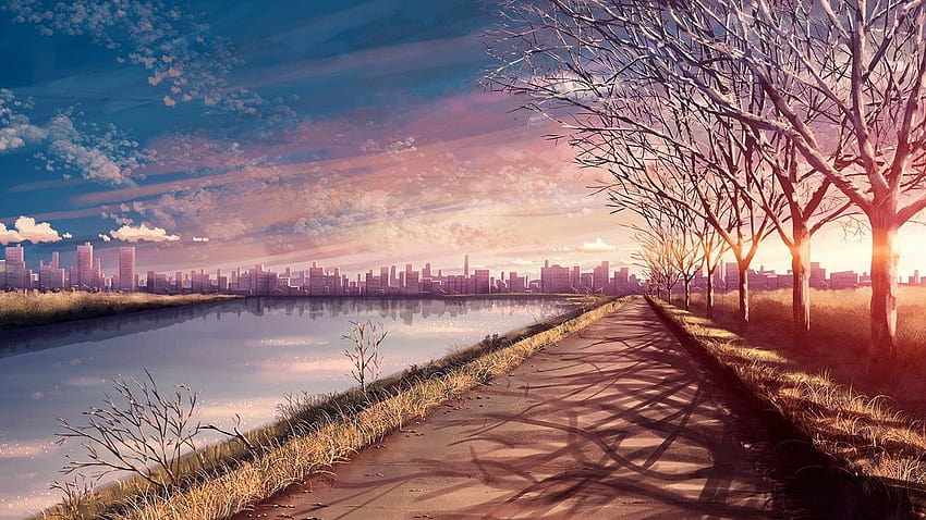 Sunset Anime Scenery, sunset anime pc HD wallpaper