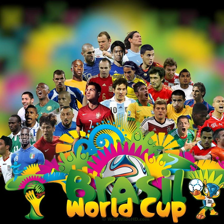 iPad de las estrellas del fútbol de la Copa Mundial de Brasil 2014 fondo de pantalla del teléfono