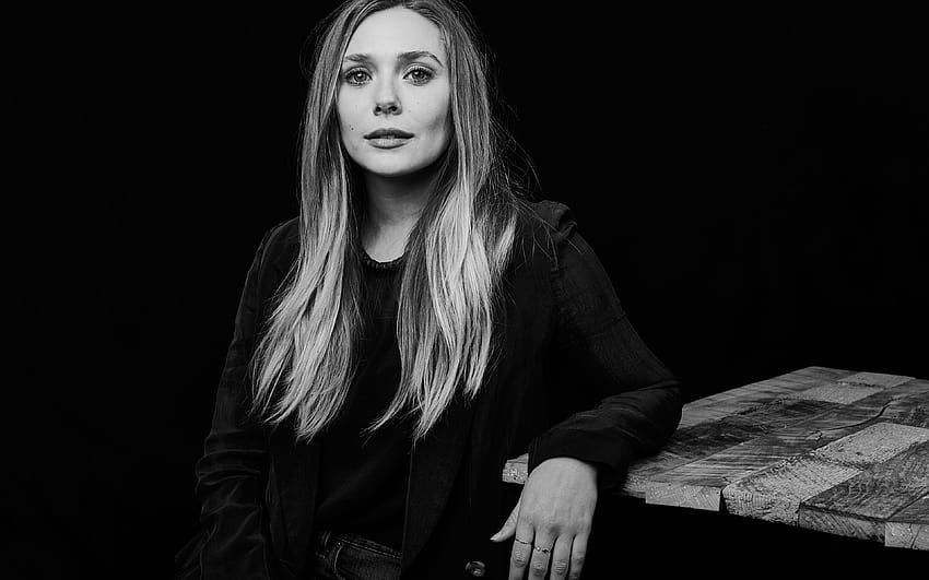 Elizabeth Olsen, Beautiful Actress, Monochrome, beautiful actresses HD wallpaper