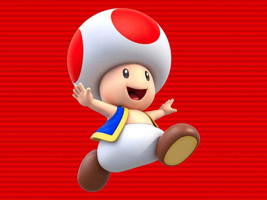 So entsperren und spielen Sie als Toad in Super Mario Run, Green Toad Mario HD-Hintergrundbild