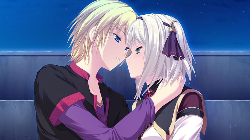 Dibujos animados de pareja de anime lindo, beso de anime fondo de pantalla  | Pxfuel