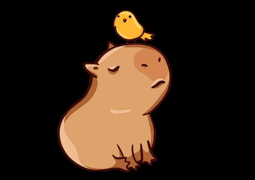cartoon capybara HD wallpaper