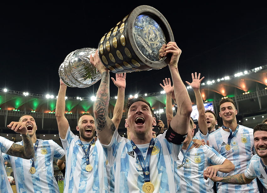 larda: Lionel Messi, Arjantin'in Copa America galibiyetini kutlarken, messi copa HD duvar kağıdı