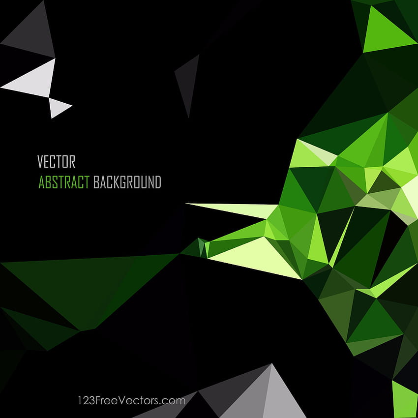 Wielokątne trójkątne czarne zielone tła Tapeta na telefon HD