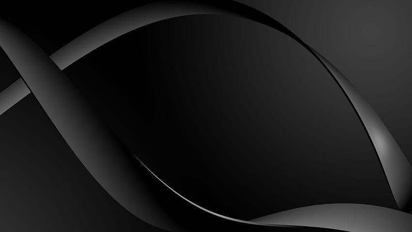 Czarne fale tła dla programu PowerPoint, czarne abstrakcyjne wzory tła Tapeta HD