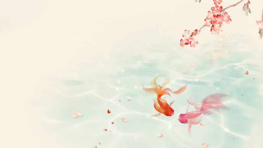 1920x1080 Lovely Koi Couple Spring PC and Mac, minimal spring pc HD wallpaper