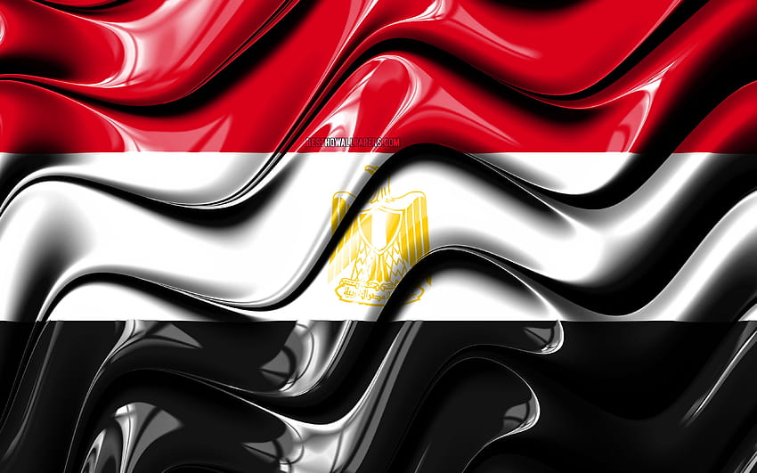 Egyptian flag, Africa, national symbols, Flag of Egypt, 3D art, Egypt, African countries, Egypt 3D flag with resolution 3840x2400. High Quality HD wallpaper