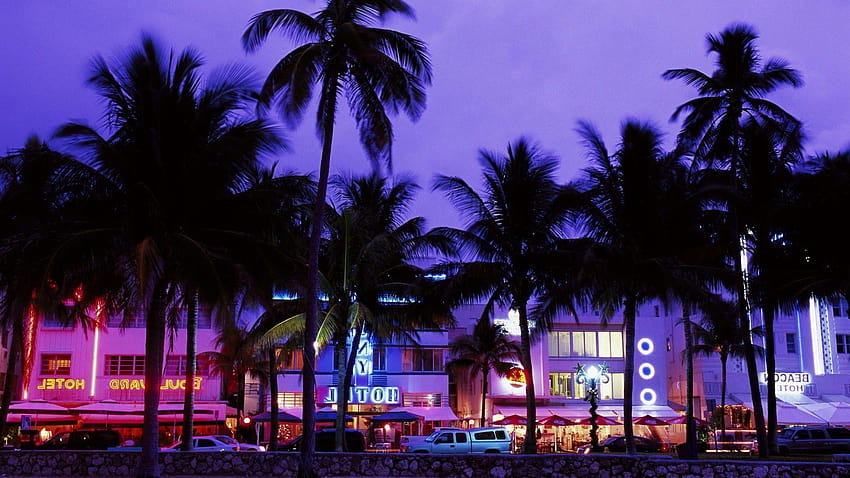 Grand Theft Auto Vice City, Hotels, Beach, Palm Trees, Neon, gta vice city HD wallpaper