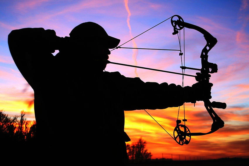 ARCO DE CAZA tiro con arco arquero arco flecha arma de caza, arco y flecha fondo de pantalla