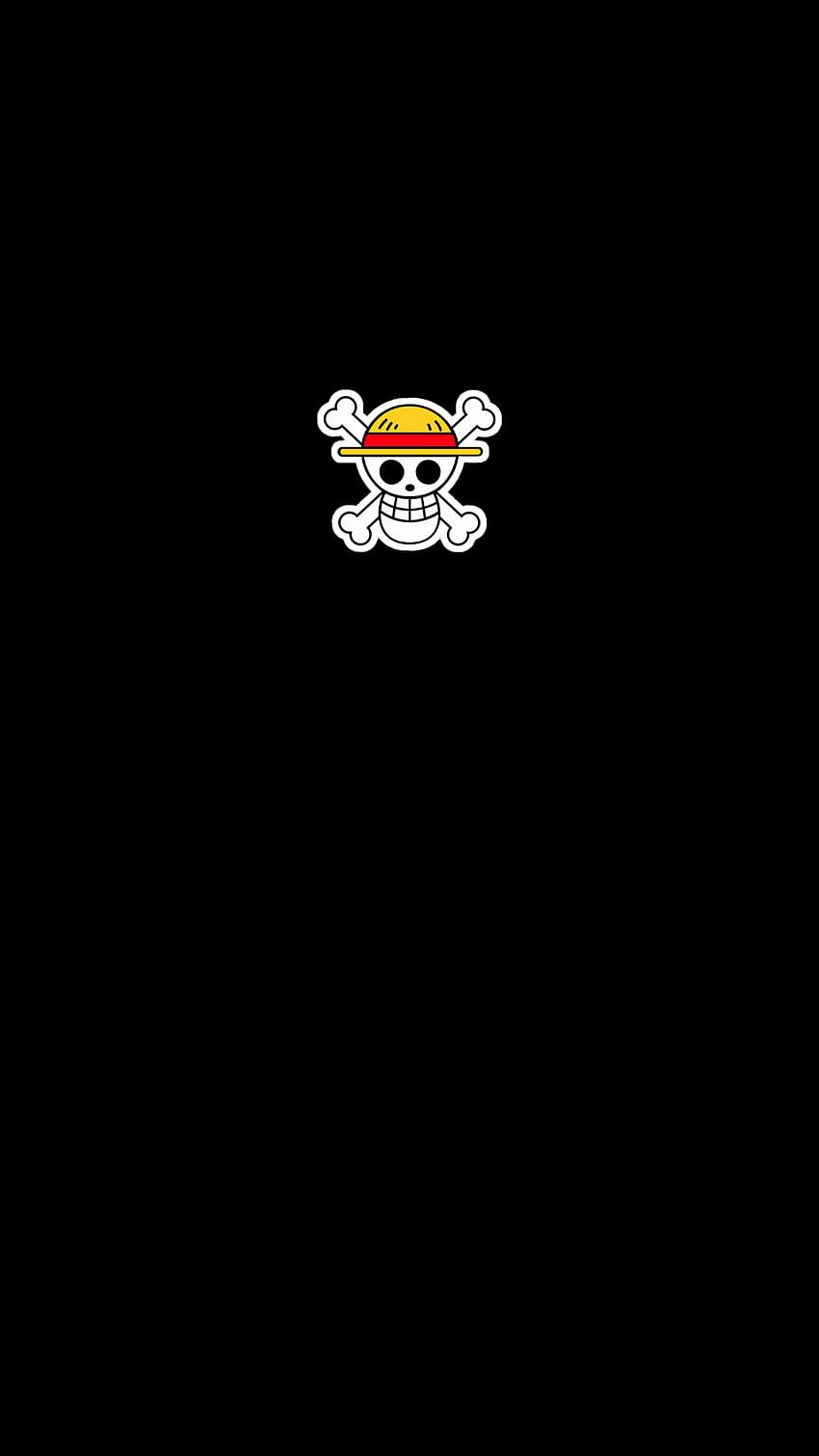 Prosty AMOLED Strawhat Jolly Roger: OnePiece, jednoczęściowy amoled Tapeta na telefon HD