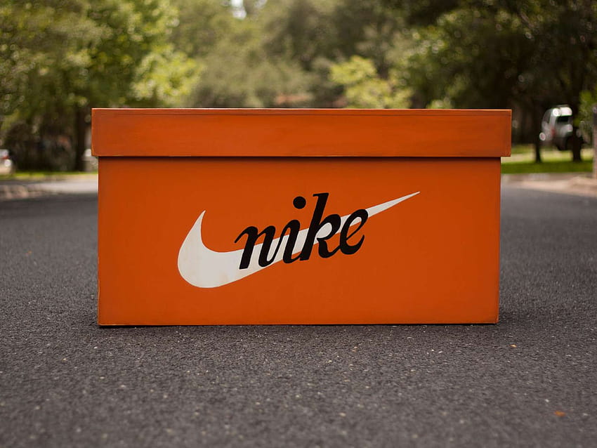 Boîte Nike orange, boîte à chaussures Fond d'écran HD