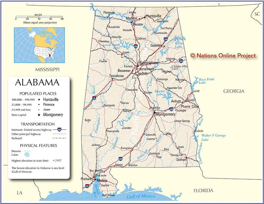 アラバマ州地図、アラバマ州 高画質の壁紙