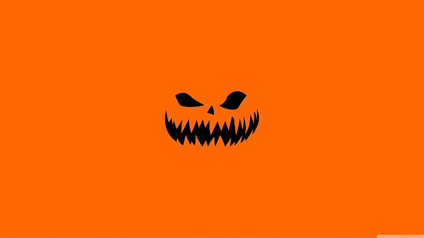 Scary Halloween Face on Orange Backgrounds, orange halloween HD wallpaper