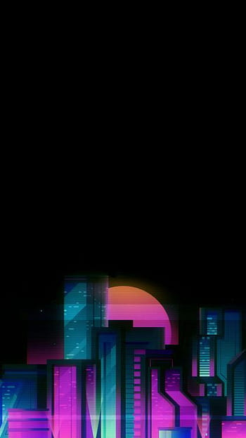 Synth #Retrowave #neon #cyberpunk digital art #1080P #wallpaper