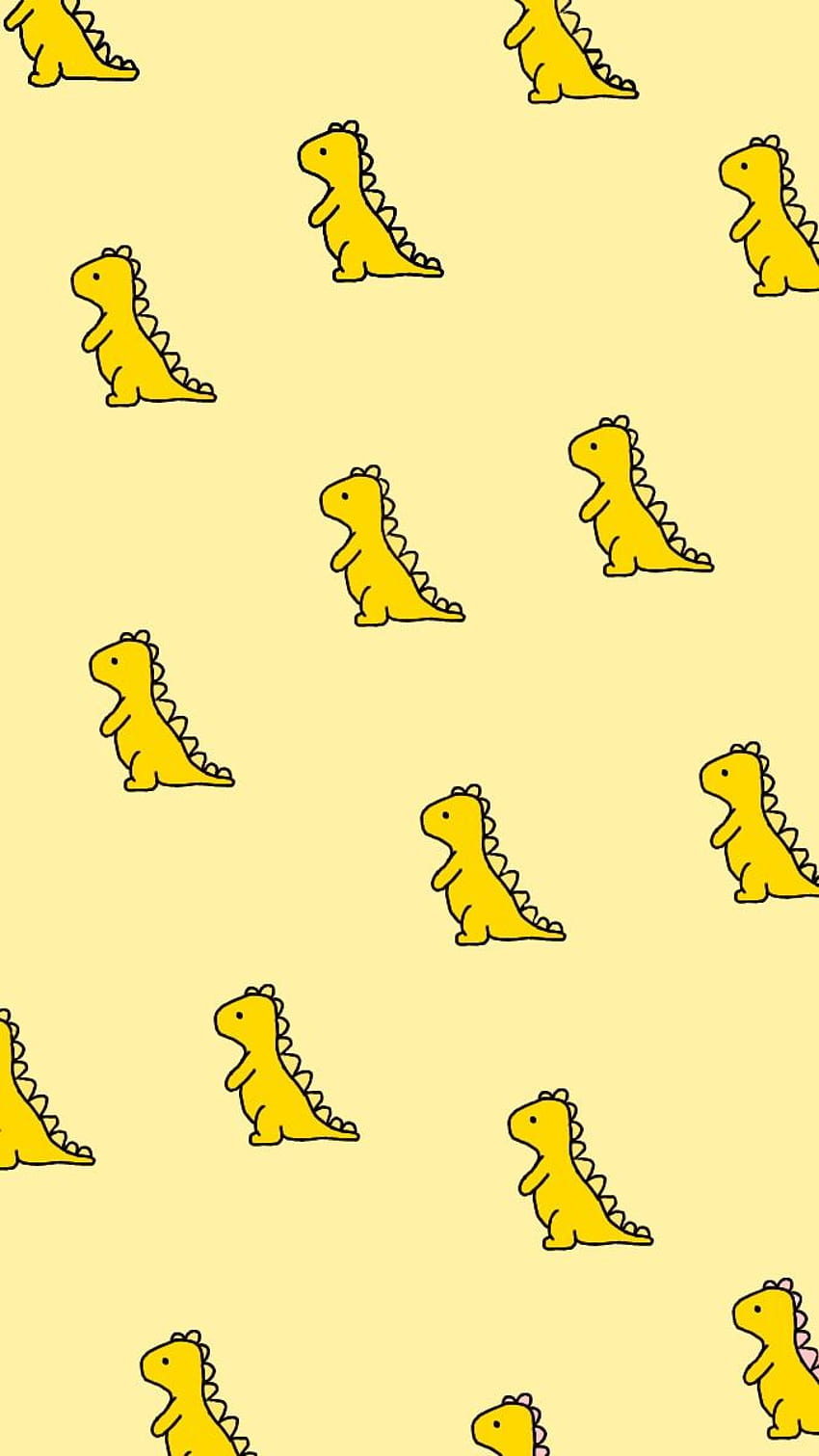 Dino amarillo ~~ en 2021, dino lindo estético fondo de pantalla del teléfono