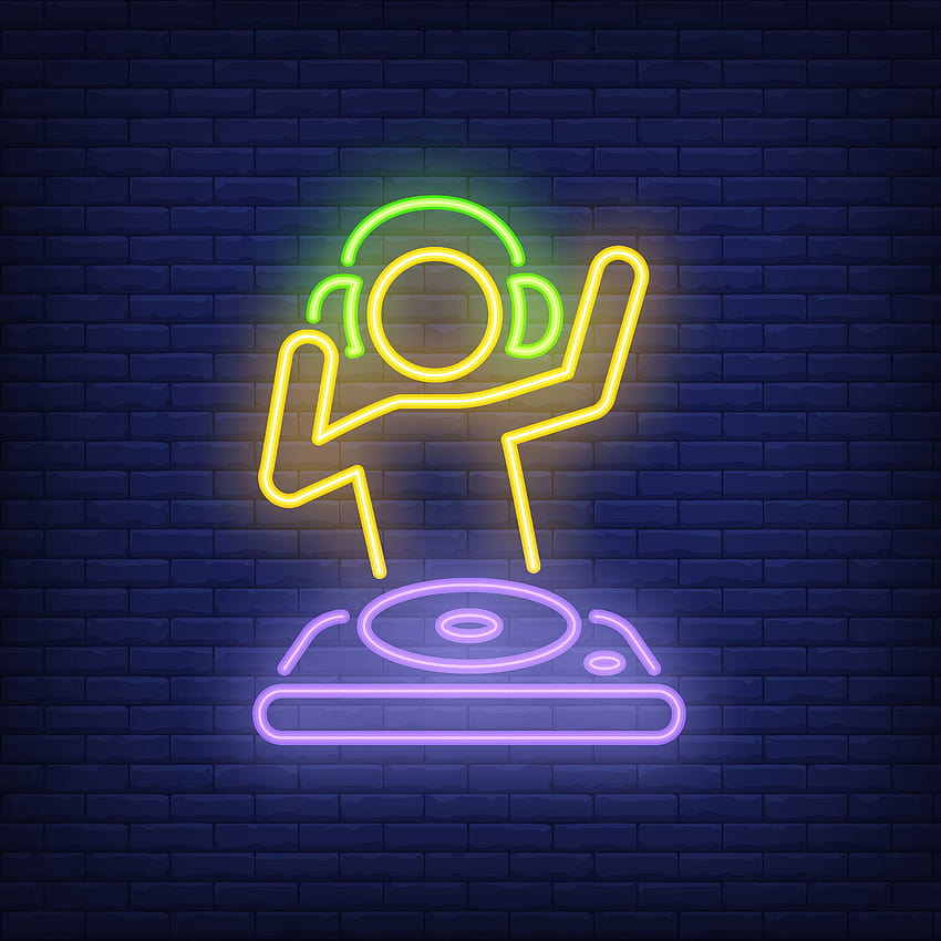 DJ Party LED Insegna al neon Luce personalizzata Twitch Bar Logo Azienda Negozio Caffetteria Ristorante Decorazione murale camera da letto Regalo di Natale Birtay nel 2021, neon dj Sfondo del telefono HD