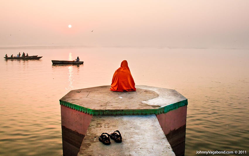 del Ganges en Varanasi. India fondo de pantalla