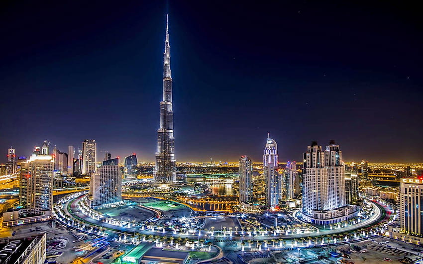 Dubai Burj Khalifa Night HD wallpaper