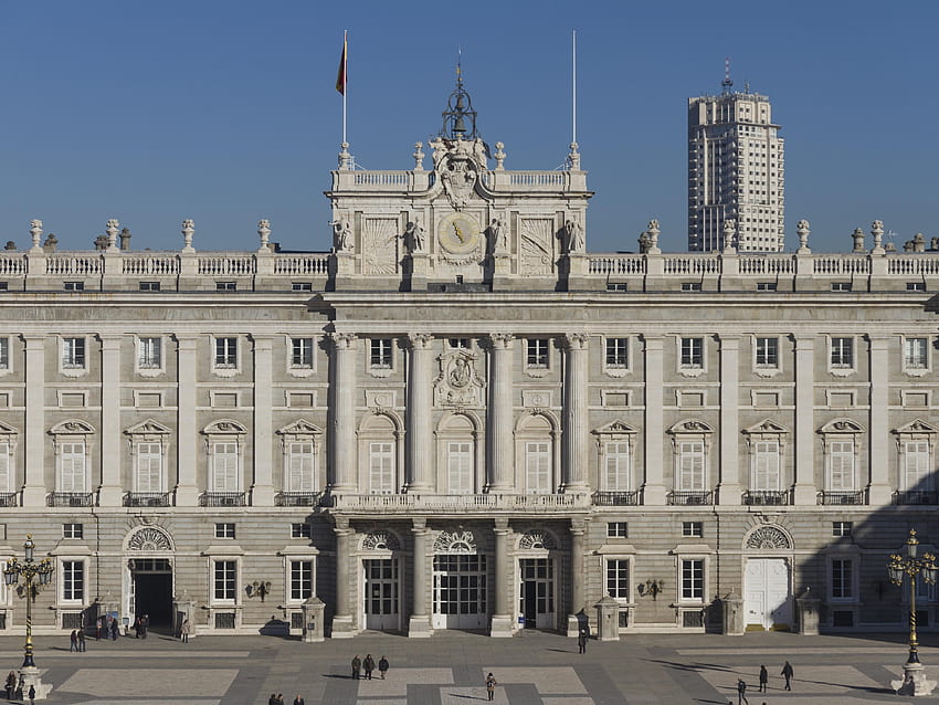 white architectural structures, royal palace of madrid HD wallpaper