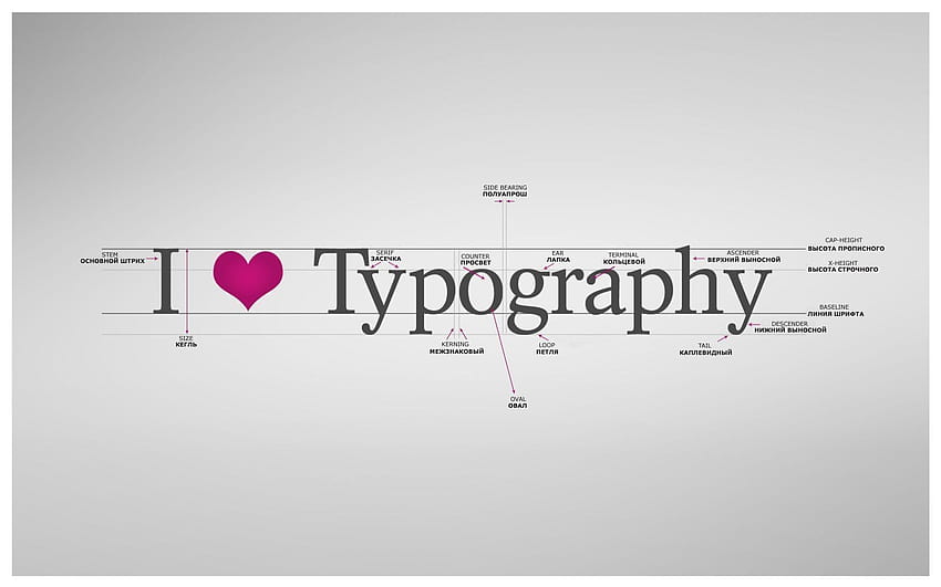 typo, i love typography, heart, design, minimalist HD wallpaper
