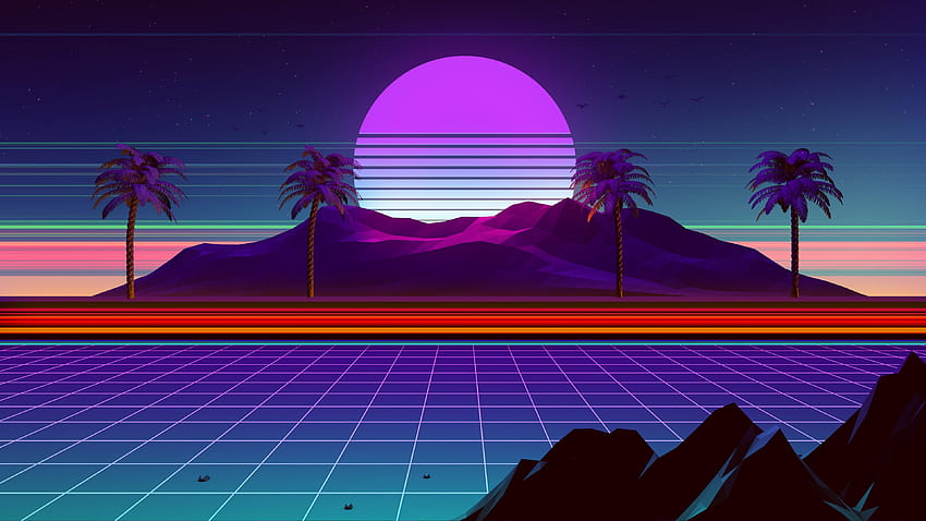 Synthwave posted by Ryan Simpson, retro sun pc HD wallpaper