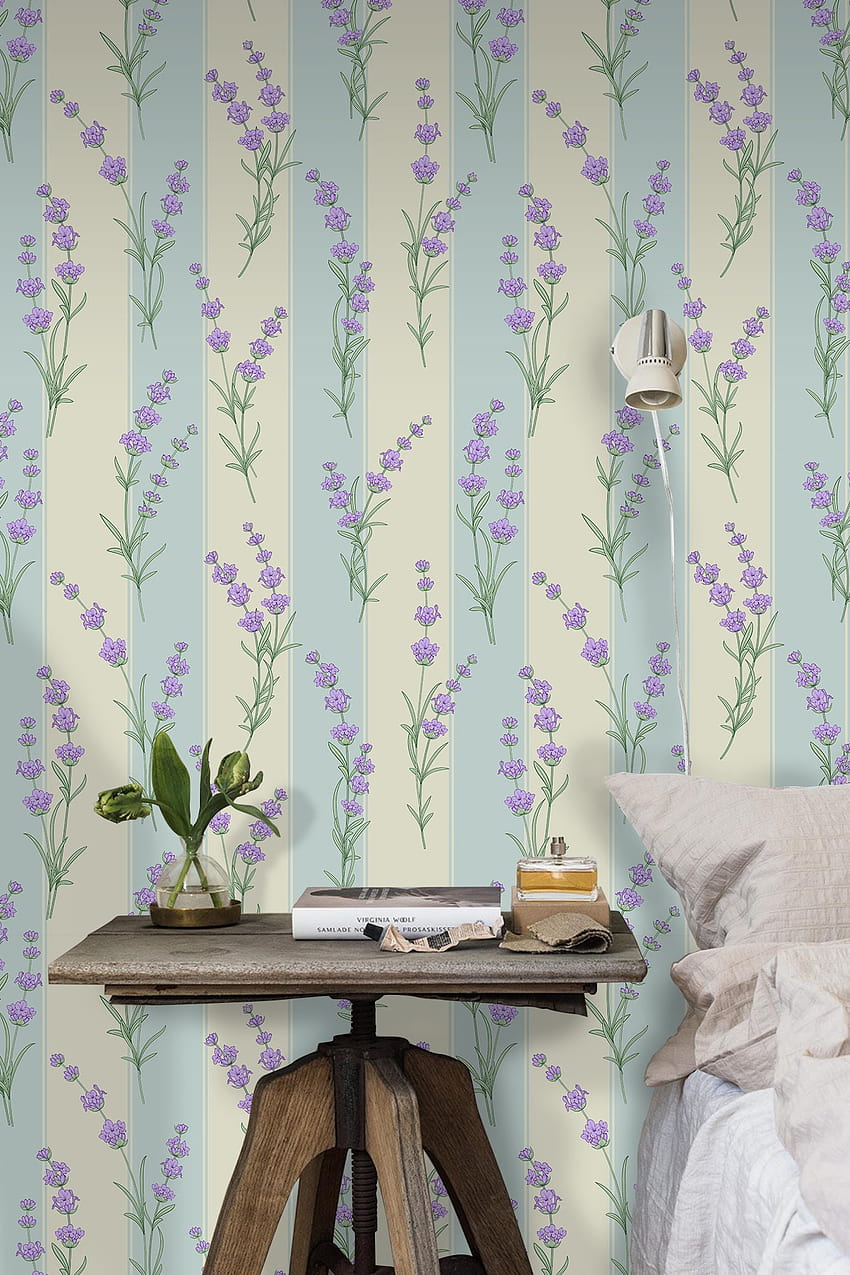 Watercolor Lavender Flowers Removable Purple Green HD phone wallpaper