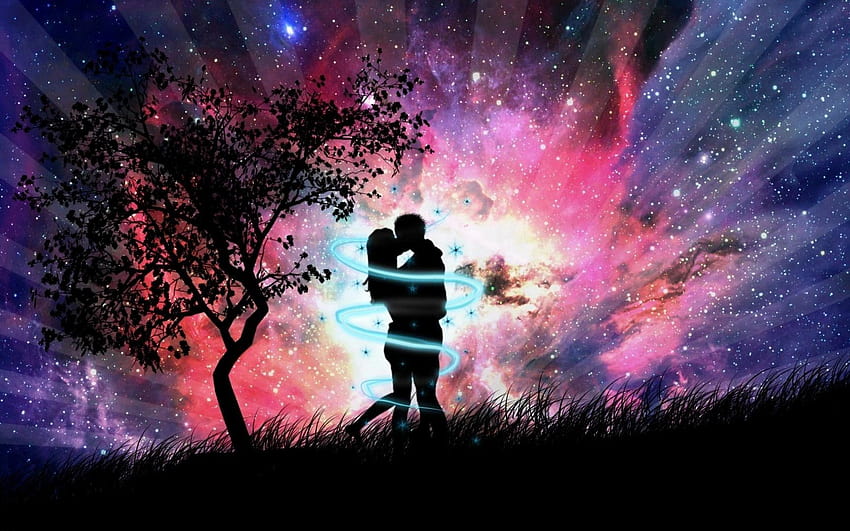 : ilustração, arte digital, amor, atmosfera, universo, computador, efeitos especiais, espaço sideral, objeto astronômico 1920x1200, amor espacial papel de parede HD