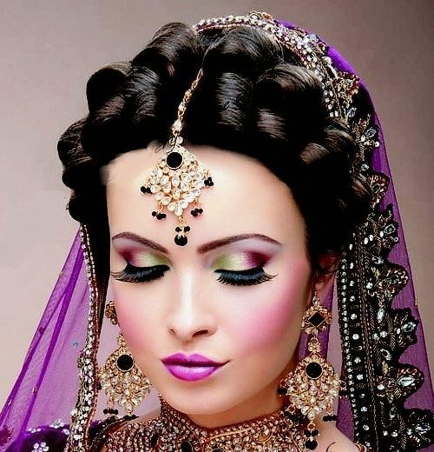 Indian Dulhan New Look Ideas de maquillaje 2014 para niñas fondo de pantalla del teléfono