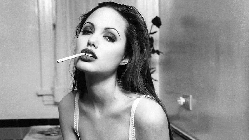 : woman smoking cigarette, Angelina Jolie, actress, smoking girl HD wallpaper