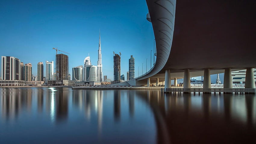 Downtown Dubai, Cityscape, Reflections, Dubai, downtown dubai cityscape HD wallpaper