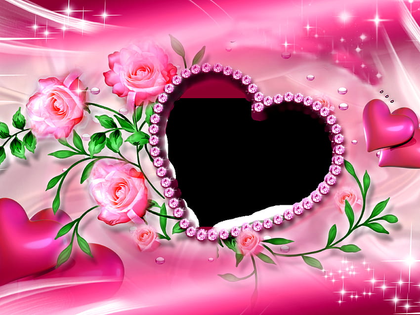 Android 携帯電話およびコンピューター用のロマンチックな愛のダイヤモンド ハート フレーム : 13 高画質の壁紙