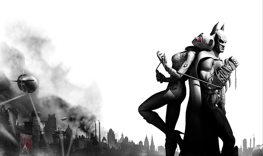 Batman Arkham City, Catwoman y Batman fondo de pantalla