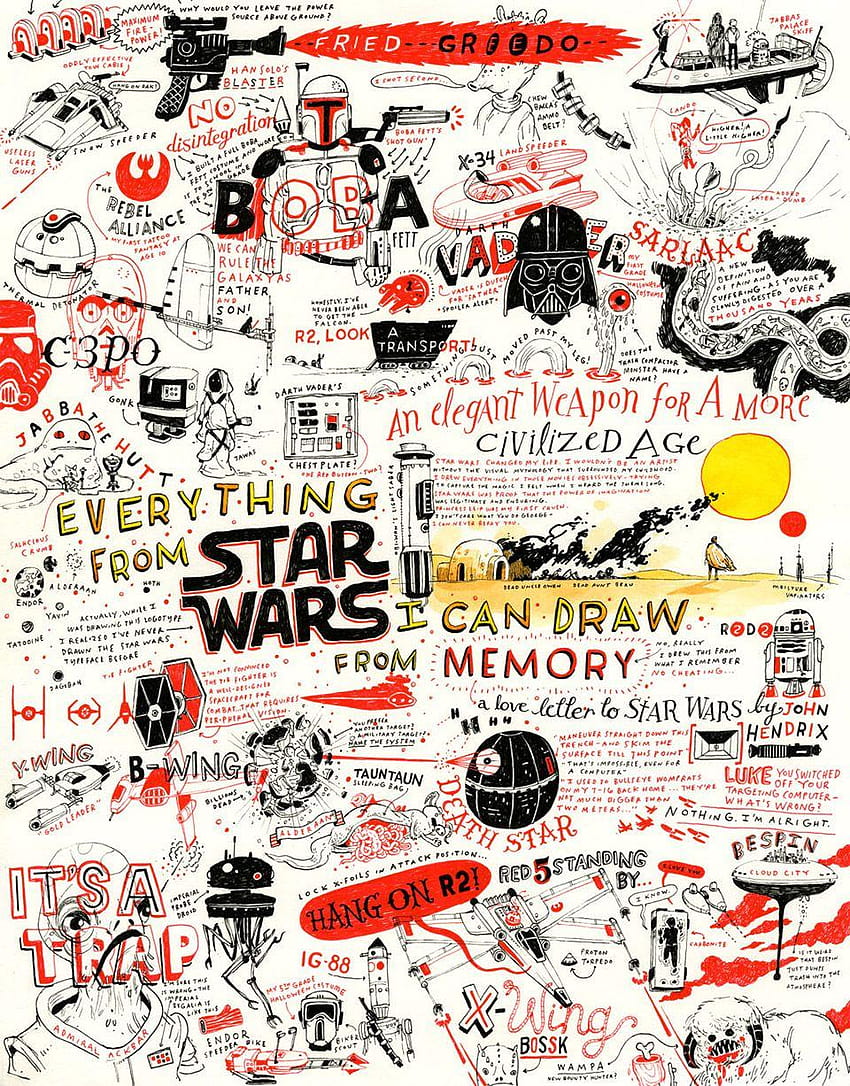 Everything from Star Wars Drawn from Memory, star wars tumblr background HD phone wallpaper