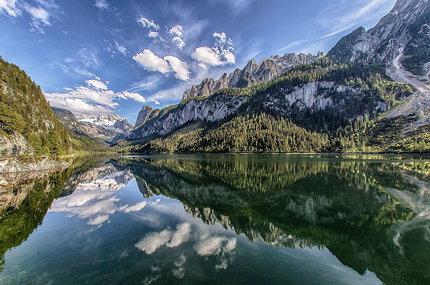 Alpler Avusturya Gosau Gölü Doğa Dağlar Gökyüzü, alplerde göl HD duvar kağıdı
