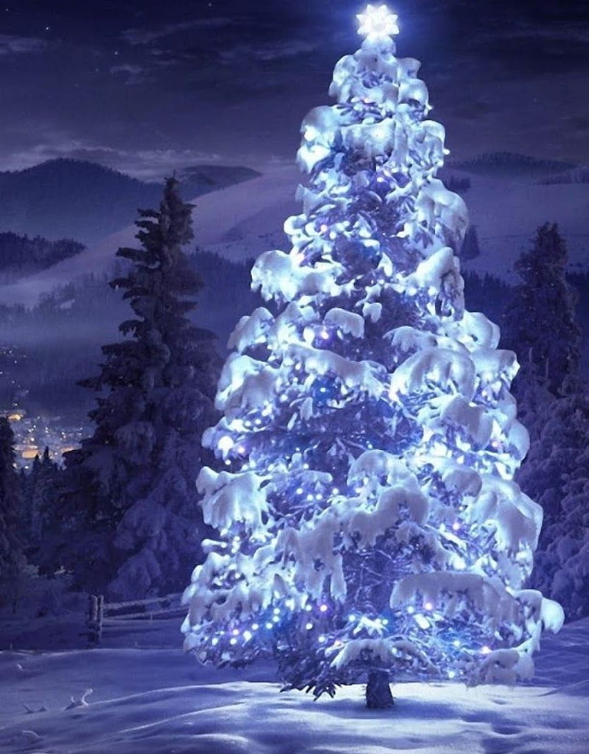 Android Best : Christmas Tree Snow Blue Lights Android Best, christmas