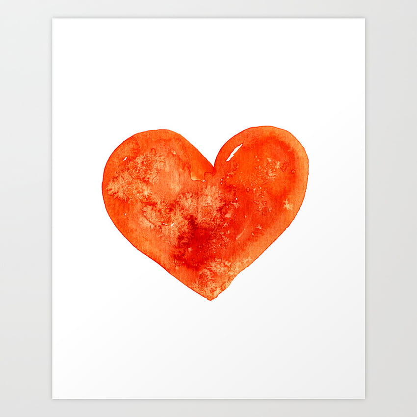 Orange heart Art Print by Kayla Phan HD phone wallpaper
