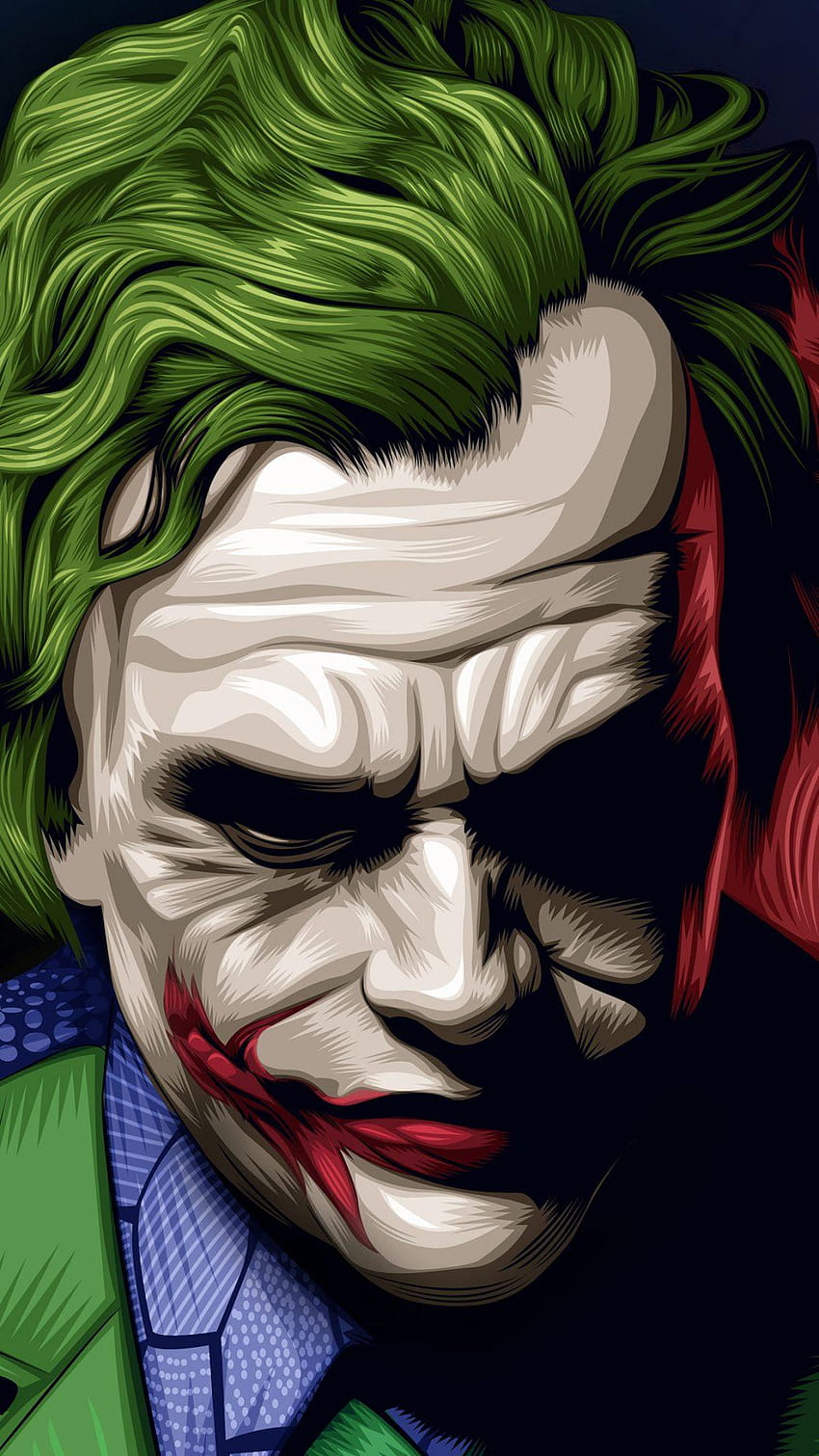 Joker Heath Ledger Illustration Artwork, joker 2019 HD phone wallpaper
