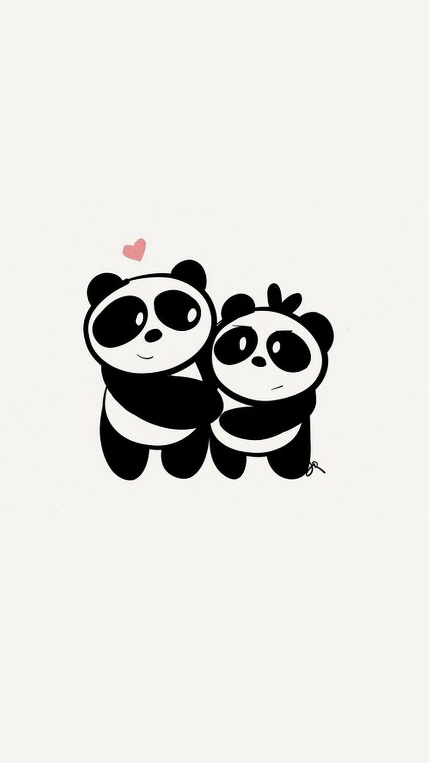 iPhone X Cute Couple Panda HD phone wallpaper