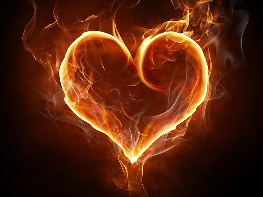 heart on fire HD wallpaper