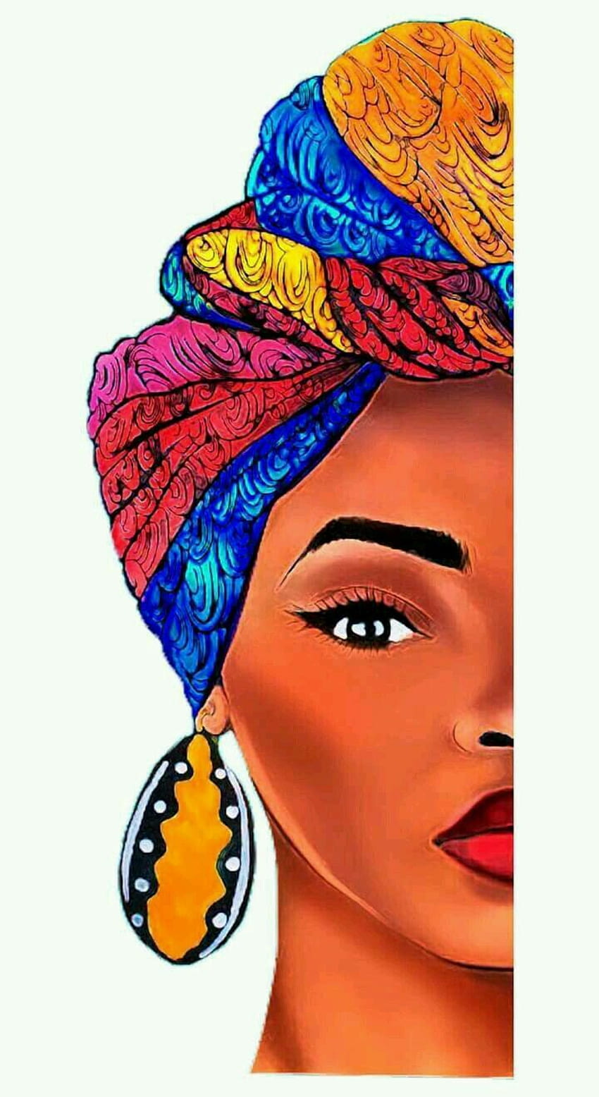 Afro Art ` Afro Art, mujer negra con afro fondo de pantalla del teléfono