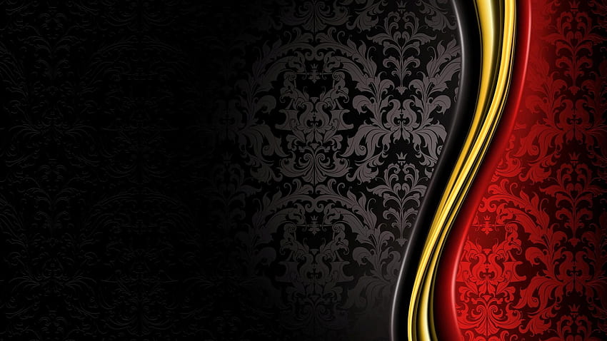 : black, night, abstract, red, guitar, texture, circle, black and gold HD wallpaper