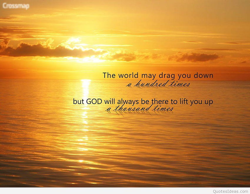 God quote with sunset, god quotes HD wallpaper