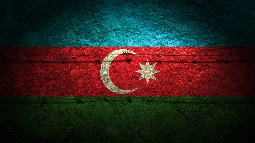 Flaga Azerbejdżanu. Azərbaycan bayrağı divar kağızı. Ay ulduzlu üç rəngli bayrağımız Tapeta HD