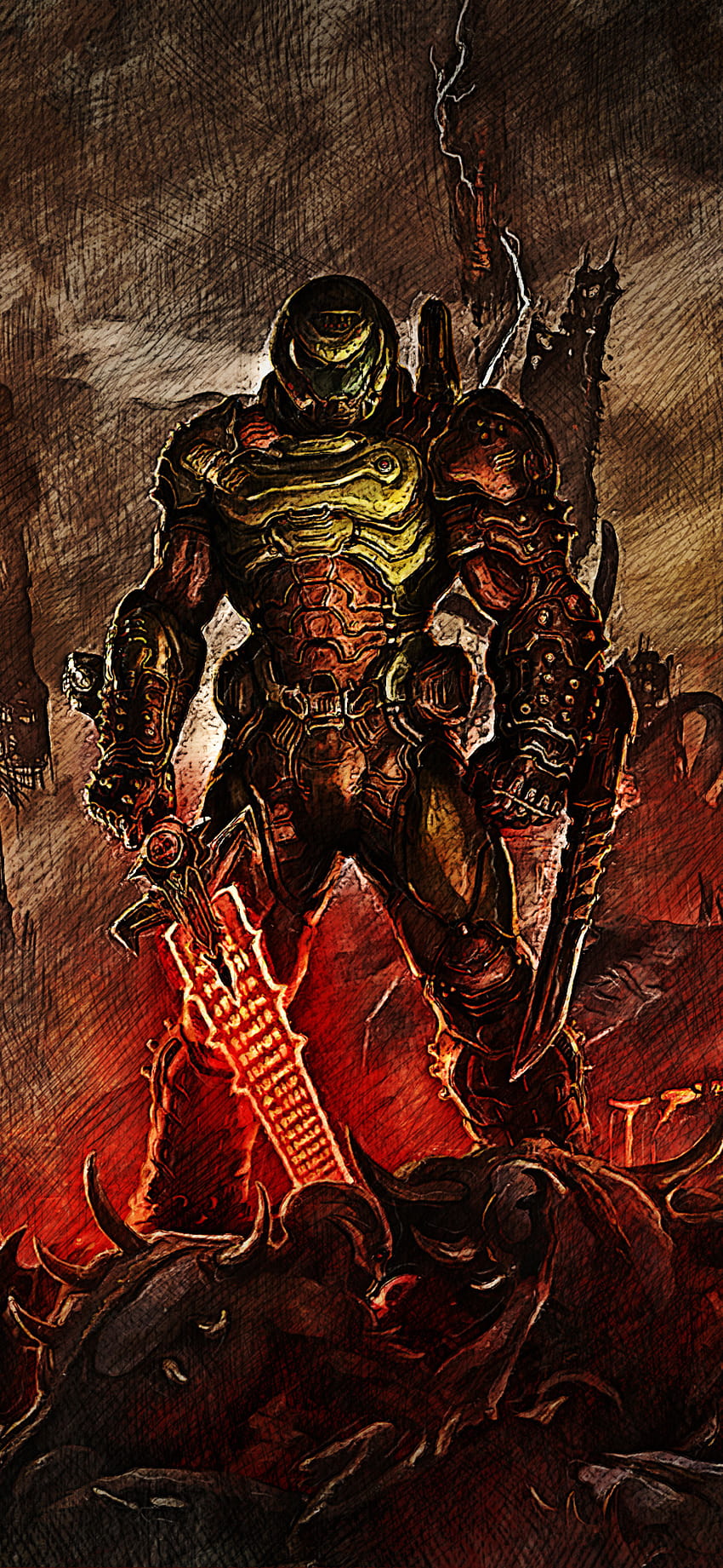 1125x2436 Doom Slayer Iphone XS,Iphone 10,Iphone X , Backgrounds, and HD phone wallpaper