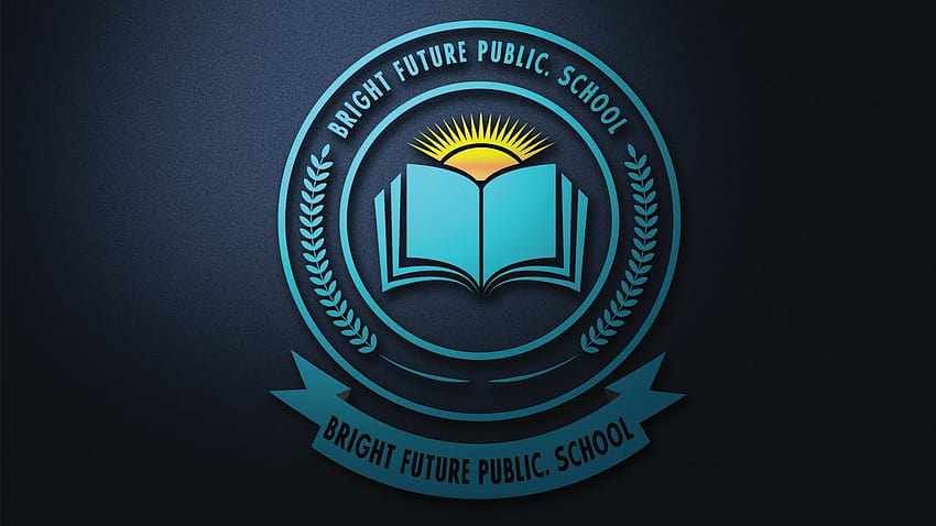 design de logotipo de escola pública, logotipo da papel de parede HD