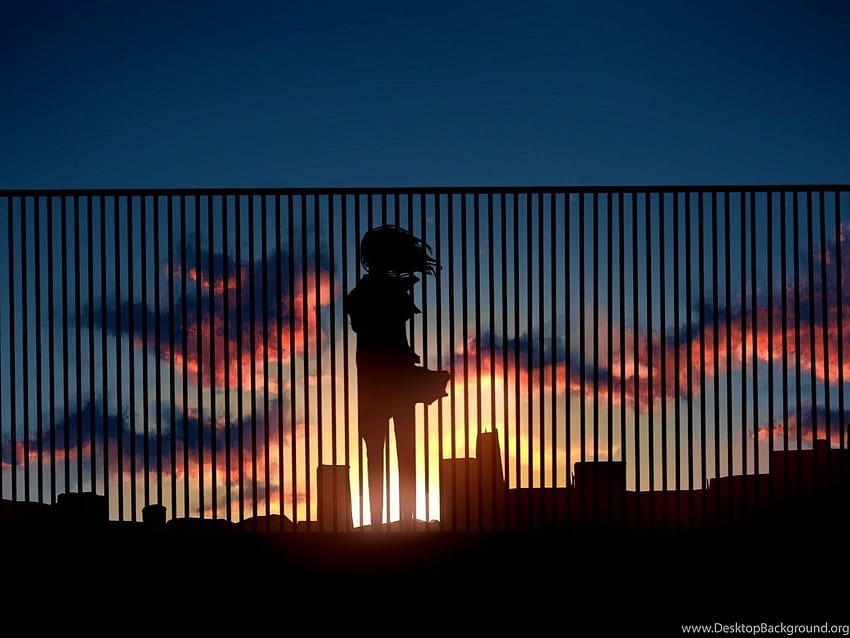 Anime, Art, Railroad, Girl, Blue Sky, Background, Alone Backgrounds, anime alone pc HD wallpaper