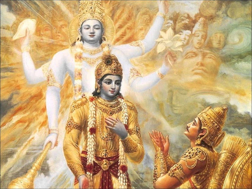 Gita Jayanti, Lord Krishna und Arjuna HD-Hintergrundbild