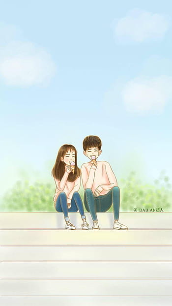 Korean Couple Cartoon Wallpapers  Top Free Korean Couple Cartoon  Backgrounds  WallpaperAccess