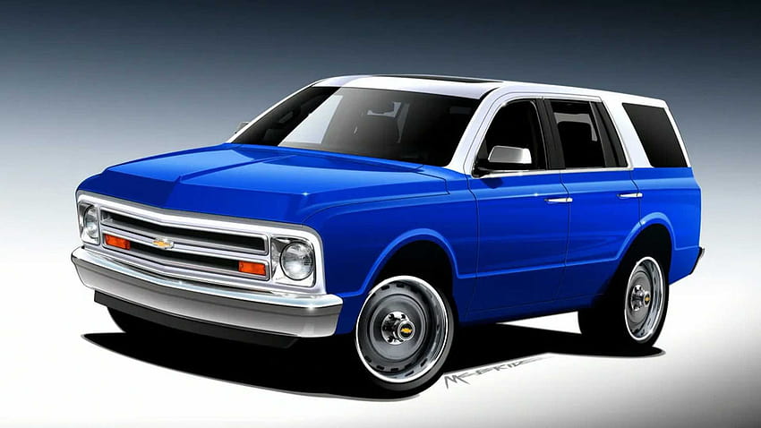 Имаме мисли за тази конструкция на Chevrolet K5 Tahoe за SEMA, стар блейзър Chevy HD тапет